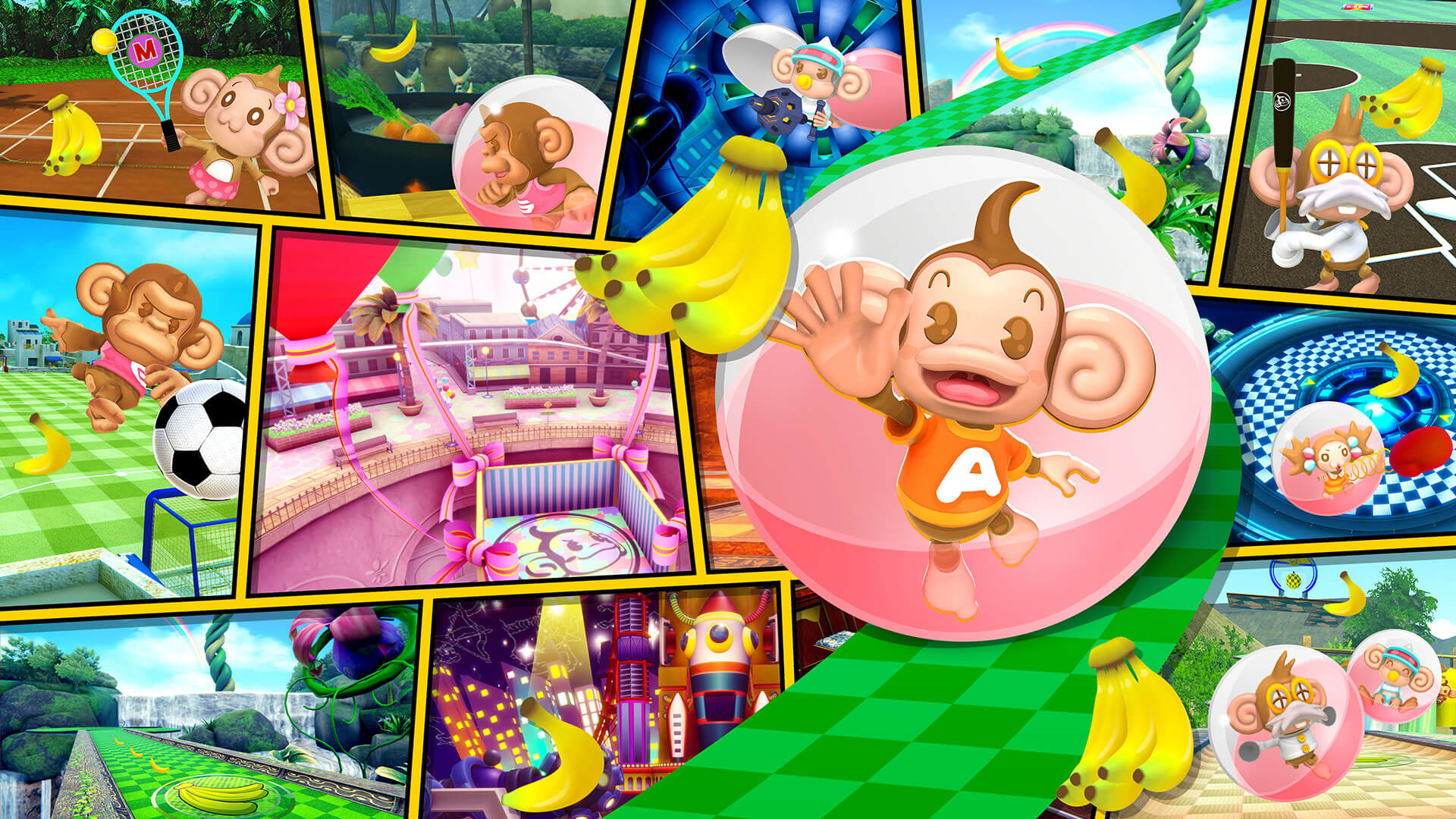 Super monkey ball banana. Monkey Ball. Супер манки Болл банана Мания. Super Monkey Ball Banana Mania обложка. Super Monkey Ball Banana Mania. Launch Edition Switch.